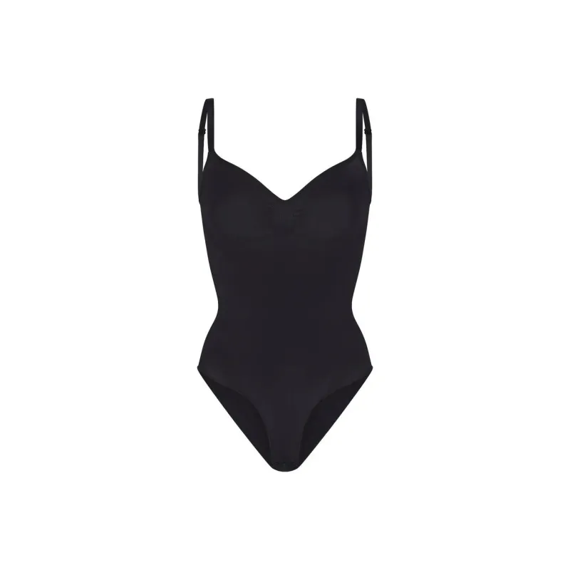 SKIMS SEAMLESS SCULPT PETITE BRIEF BODYSUIT Bodysuits Women's ONYX/Onyx-0