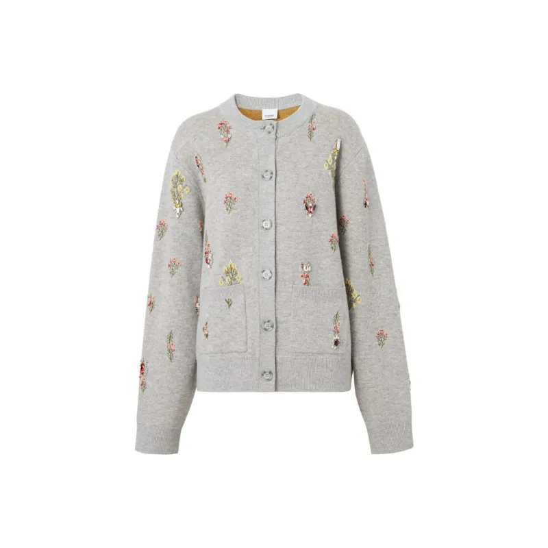 Burberry Knit Cardigan 'Parchment Grey'-0