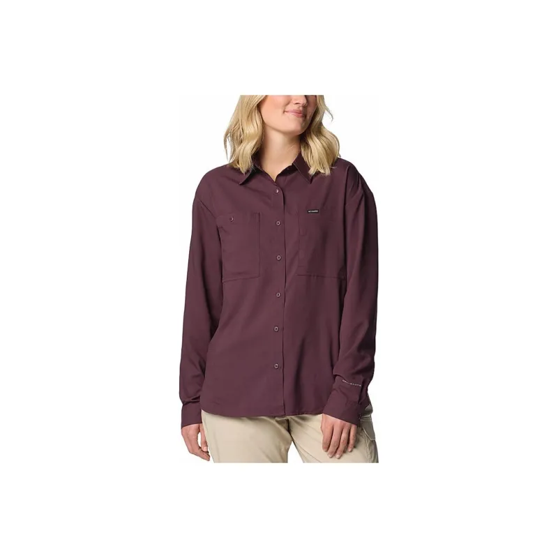 Columbia Silver Ridge Women'ss Maroon Utility Long Sleeve Shirt Shirt Women's Chestnut-0