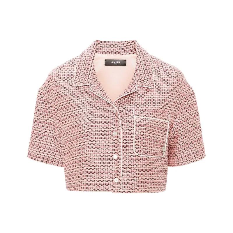 AMIRI Bouclé Cropped Shirt-0