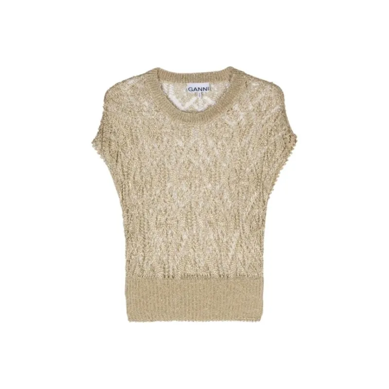 GANNI Metallic Top-0