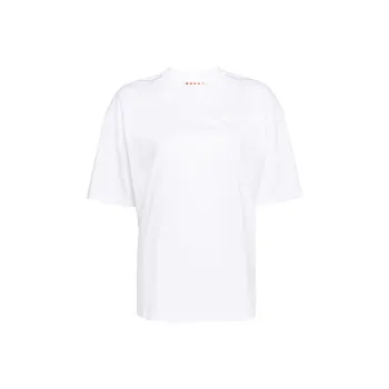 MARNI Padded logo Organic cotton T shirt