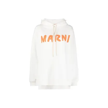 MARNI Logo Printed Drawstring Hoodie