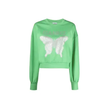GANNI Butterfly Printed Crewneck Sweatshirt