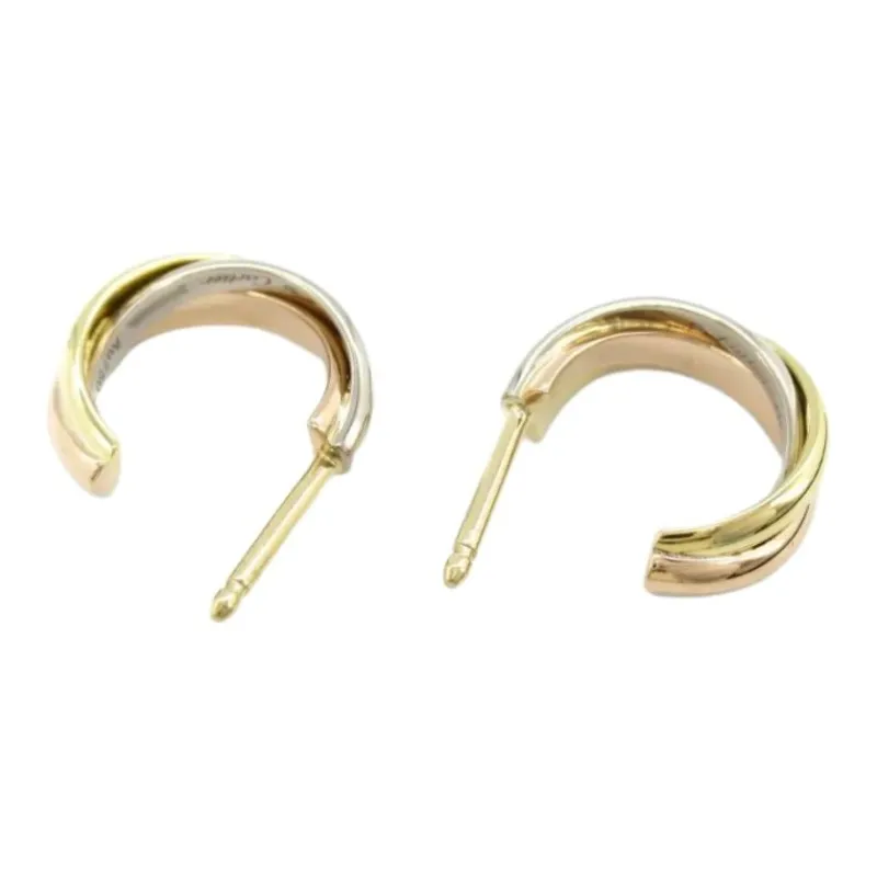 CARTIER 18K White Gold Earrings Women's Gold-1