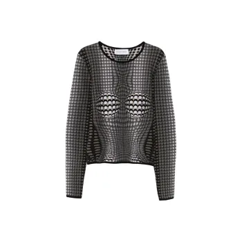 Marine Serre Crescent Moon Jacquard Crewneck Sweater