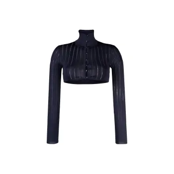 Alaia Long Sleeved Knitted Cropped Cardigan