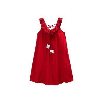 GUKOO Nightgown Women's Gift Box Set Included Persimmon Red