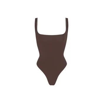 SKIMS SS24 RAW EDGE CAMI BODYSUIT Bodysuits Women's ESPRESSO/Dark Coffee Color