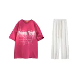 Clothing Set (Rose Red Top+White Pants)
