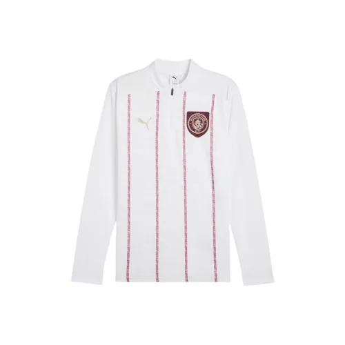 PUMA Manchester CityQuarter Zip Soccer Jersey Men's White