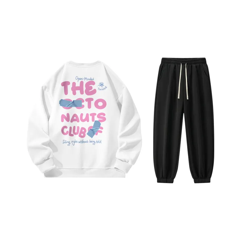 Small Columns Under The Sea Sweatshirt Set Unisex-0