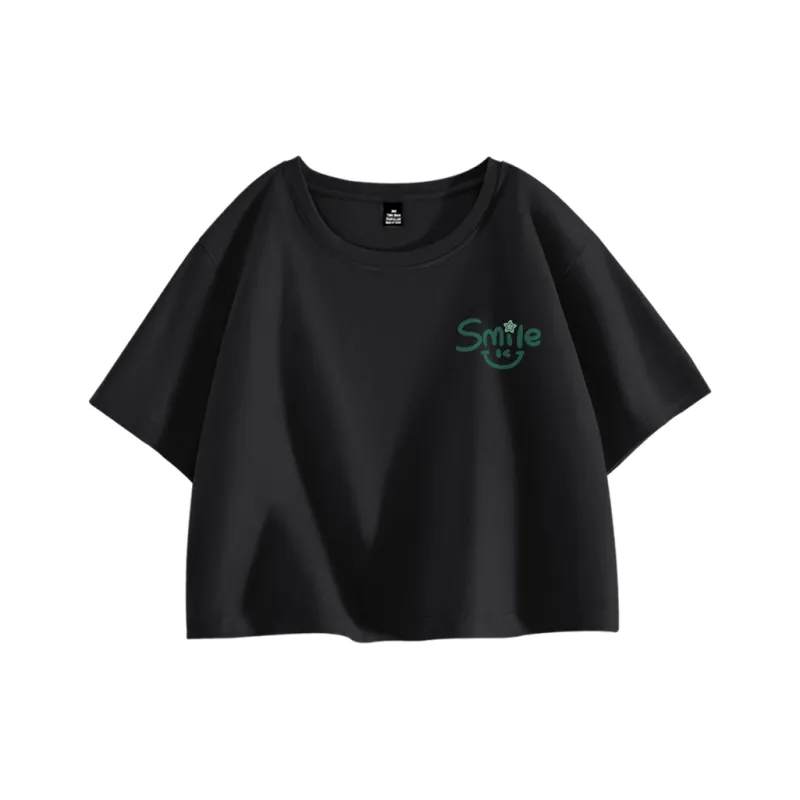 Cotton Drop Shoulder Sleeve T Shirt Women's-2