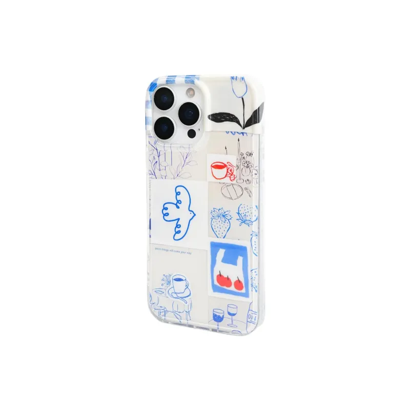 Sopi Acrylic Material Line Coffee Strawberry Bird Phone Cases Compatible With IPhone 16/15 Pro Max/Apple 13/14 Pro/Max-4