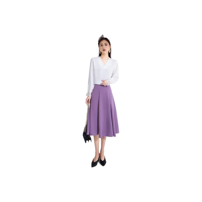 CARBAMMI Chiffon Shirts Women's White-0