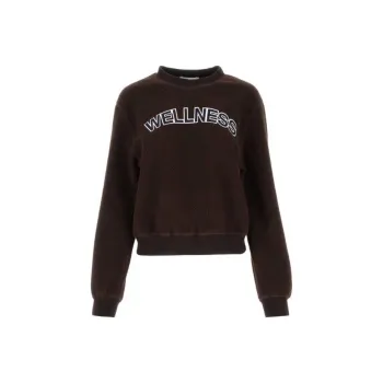 SPORTY & RICH Slogan patch Fleece Jumper