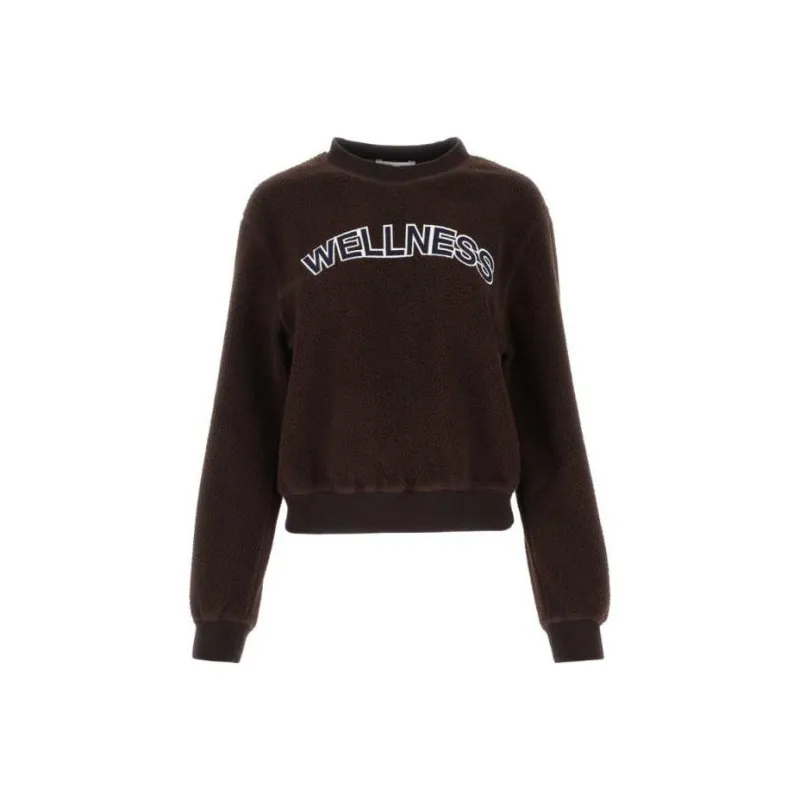 SPORTY & RICH Slogan patch Fleece Jumper-0