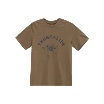 THE SEA LIFE Drop Shoulder Sleeve T Shirt Women's Chestnut