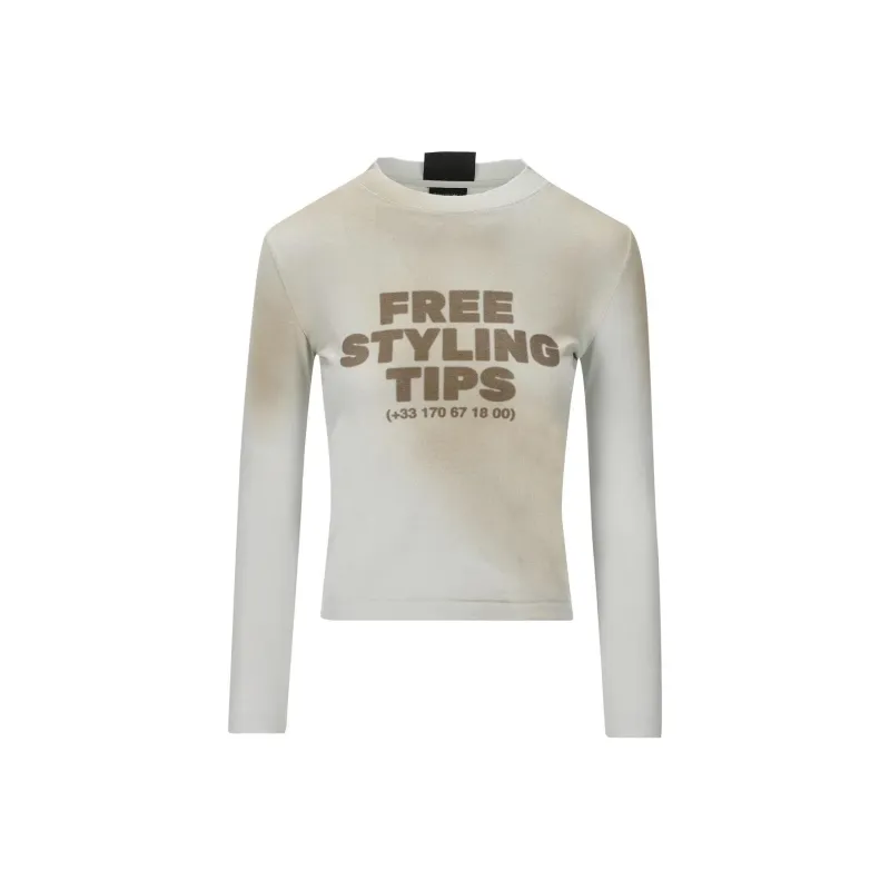 Balenciaga Dirty Vintage Effect Long Sleeved T Shirt-0