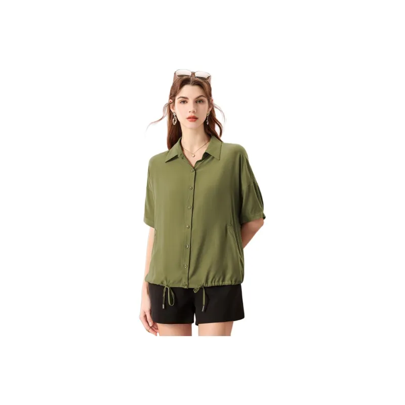 FENHONGMALI Shirt Women's Green-0