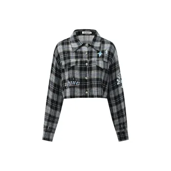 MacyMccoy Shirt Women's Blue Plaid