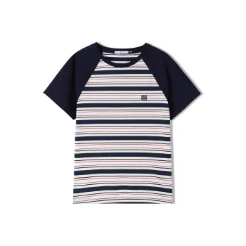 Elle Active T Shirt Women's Ecru & Navy Blue