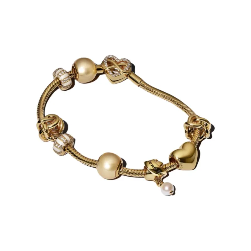 Pandora Gold Plated Copper Silver Alloy Bracelets Women's Gold-1