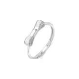 Bowknot Ring (Silver Smooth Finish Band)