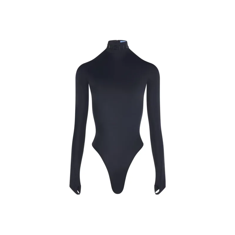 Mugler Logo-lettering High-neck Bodysuit-0
