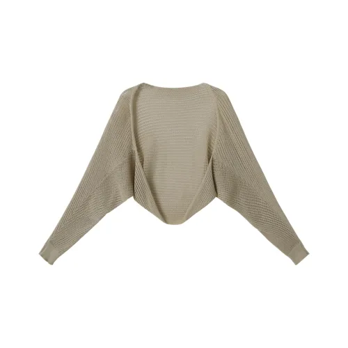 Qiu Meatyao Knitwear Women's Green Coffee