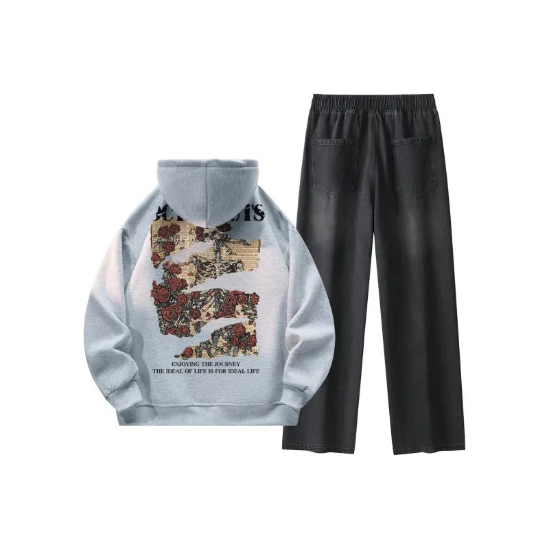 Small Columns Under The Sea Sweatshirt Set Unisex-22