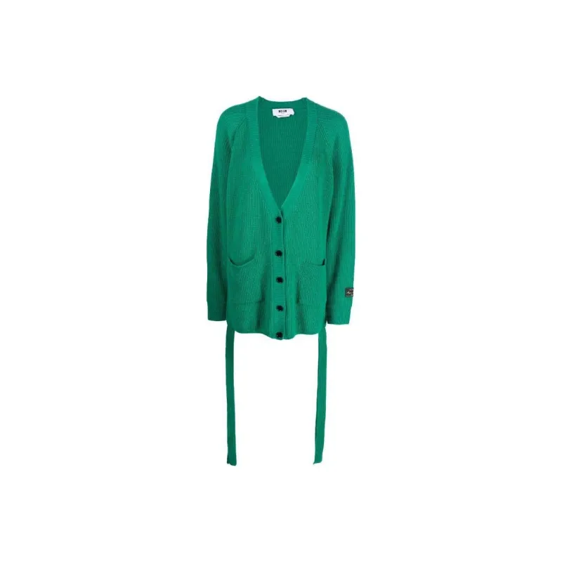MSGM Logo Patch Knitted Cardigan-0