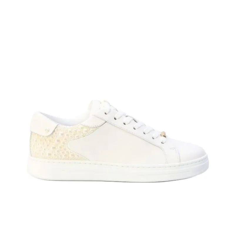 Jimmy Choo Rome Low Top Skateboard Shoes Women's White-1