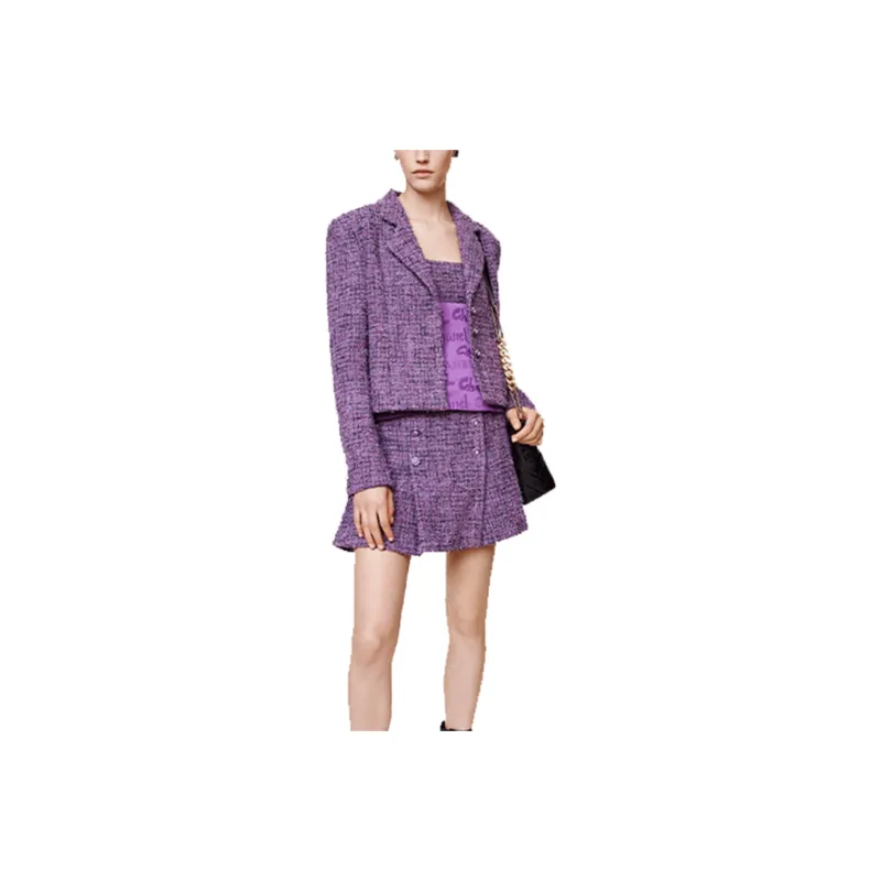 CHANEL SS22 Jackets Coats Women's Purple-0