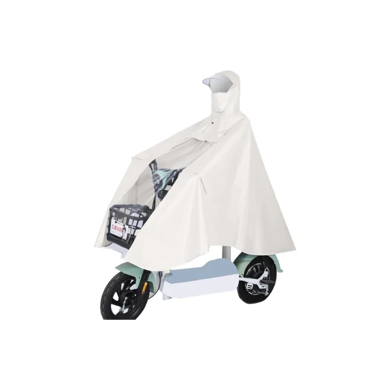 TAIKONG Oxford Thickened Oversized Scooter Rain Poncho Strap With Face Mask Detachable-22