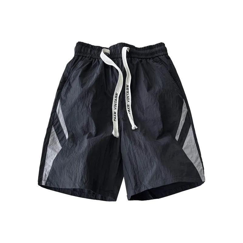FAKE VINTAGE Summer Casual Shorts Unisex Black-0