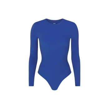 SKIMS FITS EVERYBODY LONG SLEEVE CREW NECK BODYSUIT Bodysuits Women's SAPPHIRE/Sapphire