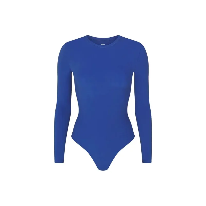 SKIMS FITS EVERYBODY LONG SLEEVE CREW NECK BODYSUIT Bodysuits Women's SAPPHIRE/Sapphire-0