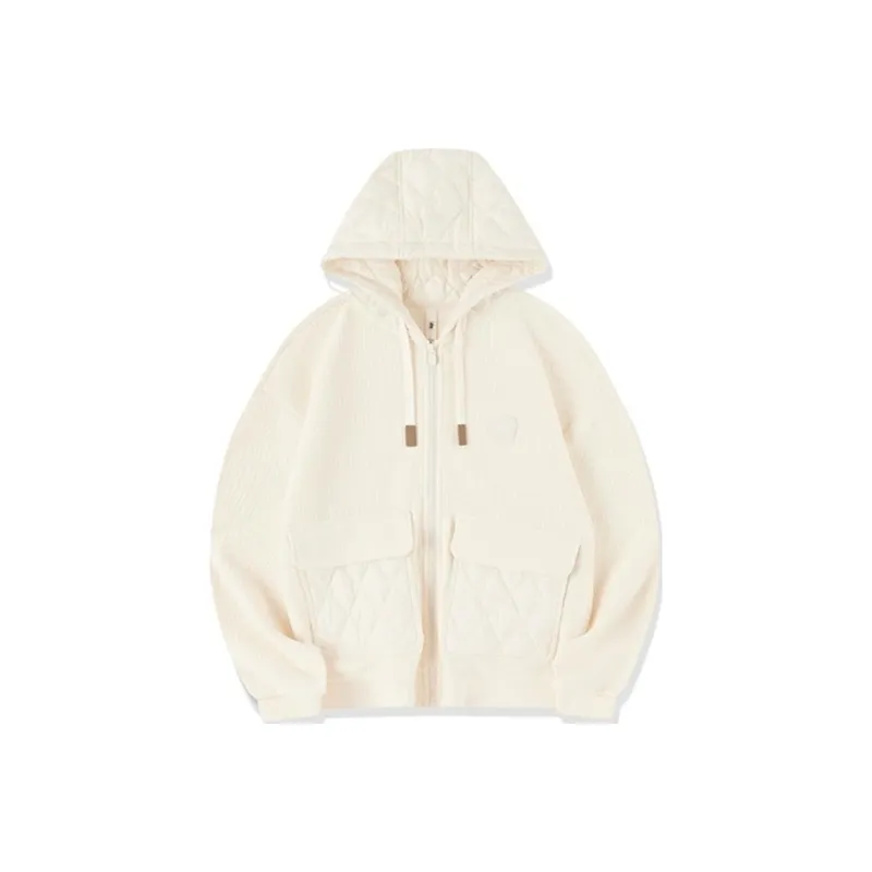 QIAODAN Sports Life Collection Jackets & Coats Women's Cream White-0