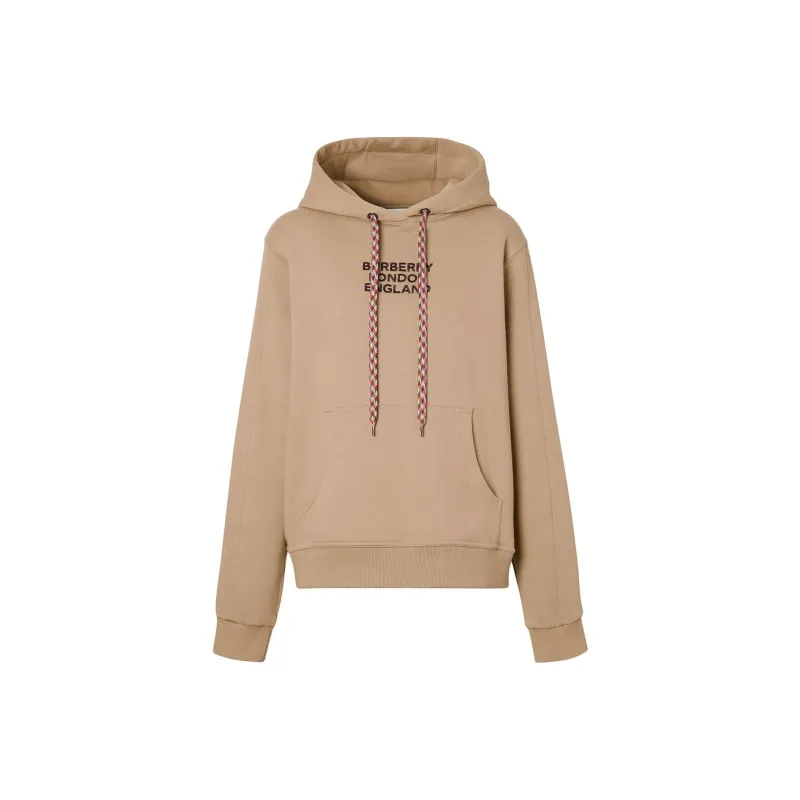 Burberry Women's Embroidered Logo Oversized Hoodie Beige-0