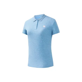 Erke Polo Shirts Women's Soft Blue Heather Gray