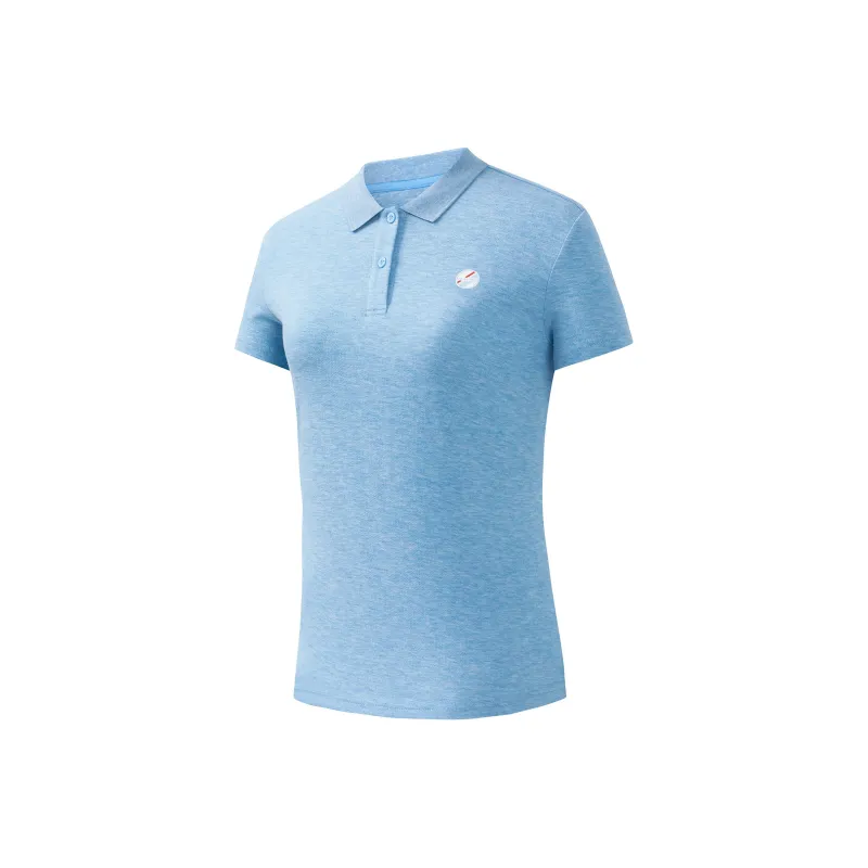 Erke Polo Shirts Women's Light Soft Blue Heather Gray-0