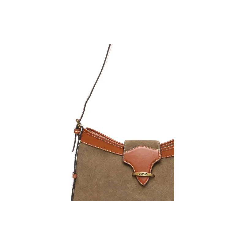 ISABEL MARANT Suede Cow Leather Handbag, Shoulder Bag Women's Brown-3