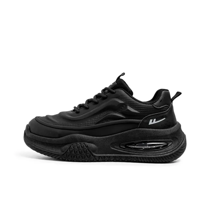 Warrior Coverage Height Increasing Abrasion Resistant Slip Resistant Low Top Chunky Sneakers Men's Black-0