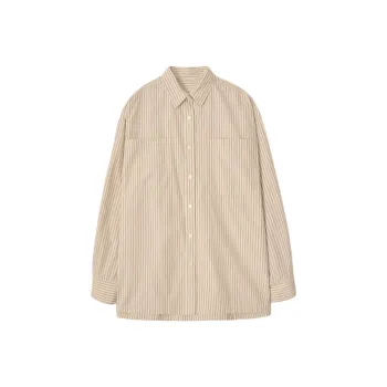 NOTHING WRITTEN Toro Oversized Stripe Shirt Shirt Women's Beige/Beige