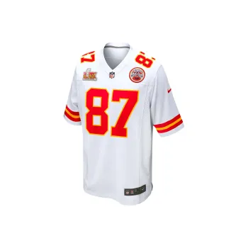 Nike NFL SS25 Travis Kelce Kansas City Chiefs Super Bowl LIX Game Rugby Jerseys Men's White