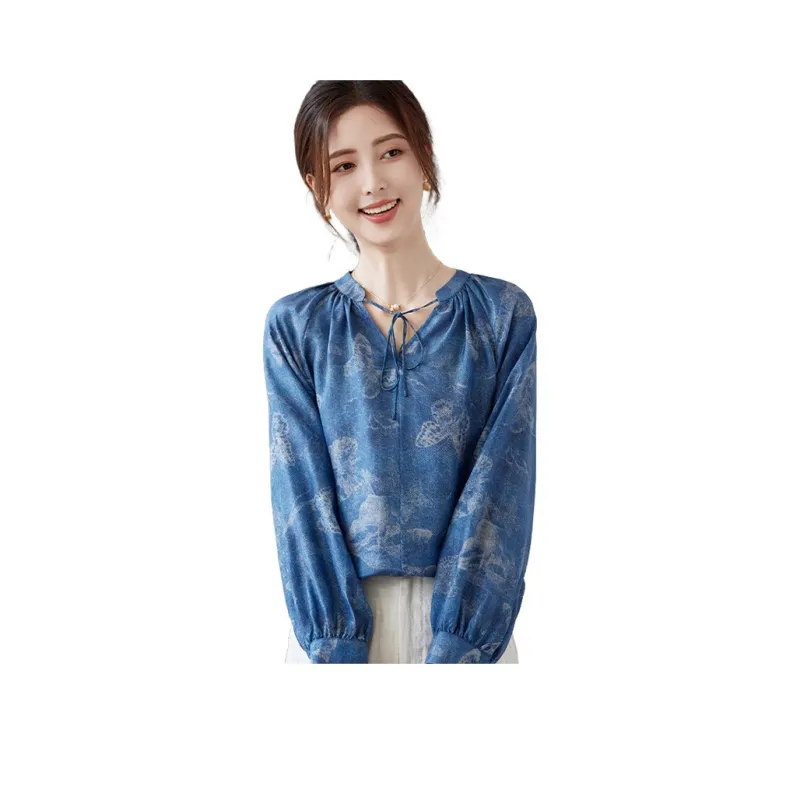 To The West Shirt Women's Denim Blue-0
