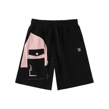 LAMLICKA Casual Shorts Unisex Black Pink
