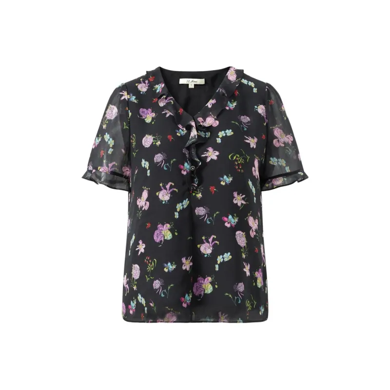 JZ. ANNAKRO Chiffon Shirts Women's Heather Black-0