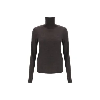 TOTEME High-neck Long-sleeve Wool Top